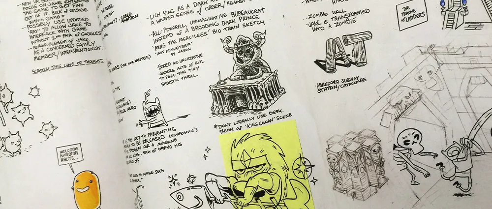 trecho de livro de artbook do hora de aventura