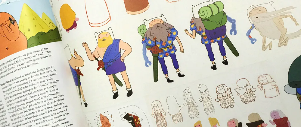 trecho de livro de artbook do hora de aventura