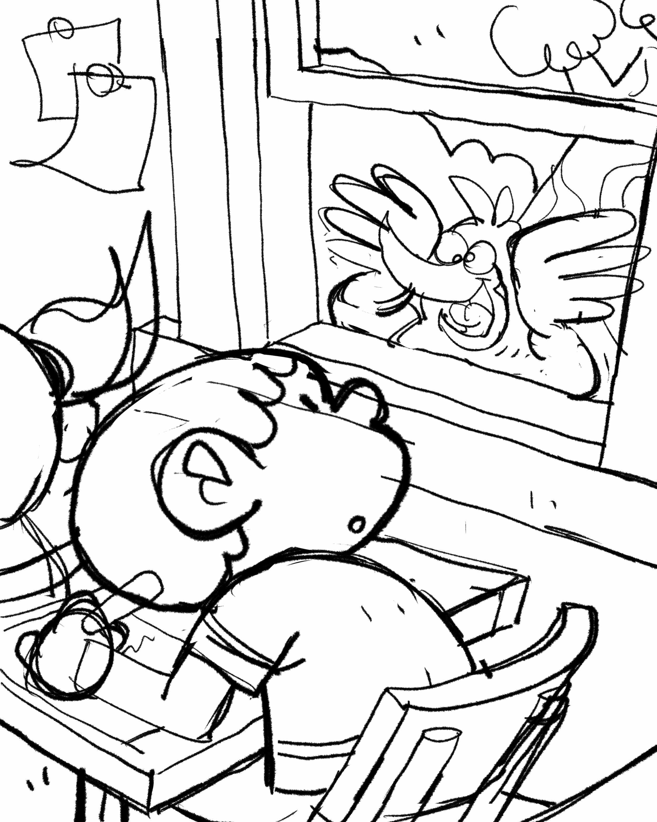 Passaro Na Janela esboço Copia